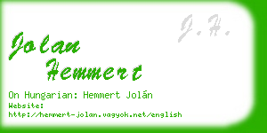 jolan hemmert business card