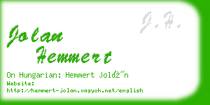 jolan hemmert business card